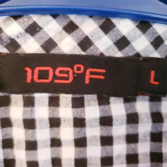 109°F Womens Top Large Black Plaid Gingham Embroidered Floral Cottagecore - Picture 9 of 16